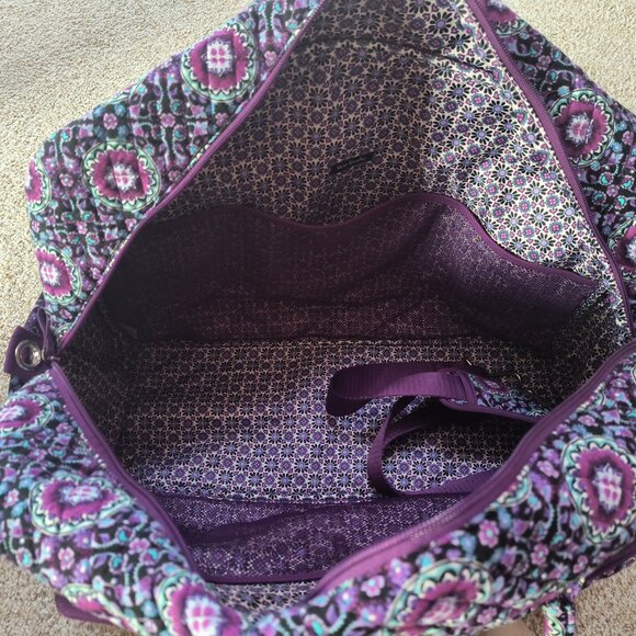 Vera Bradley Large Lilac Medallion Weekend Duffel Bag-New no tags (NO STRAP) - Picture 3 of 5